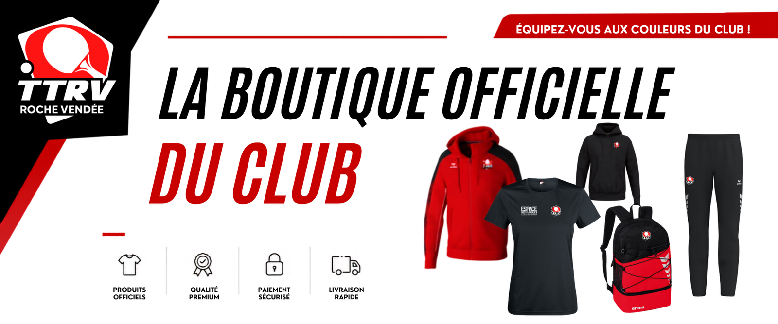 Nouvelle boutique pour le club du TT La Roche Vendée