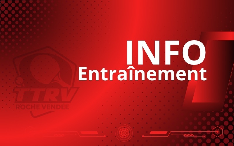 IMPORTANT : Modification des entraînements du mercredi 4 février