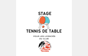 Stage Jeunes licenciés Tennis de Table