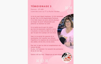 #OctobreRose - témoignage de Patricia sur la santé et le Ping