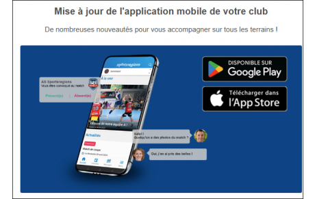 Nouveautés application mobile SportsRégions