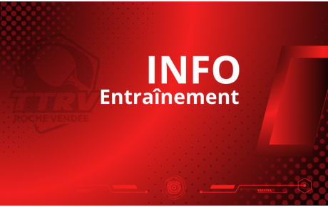 Entraînement de mardi décalé