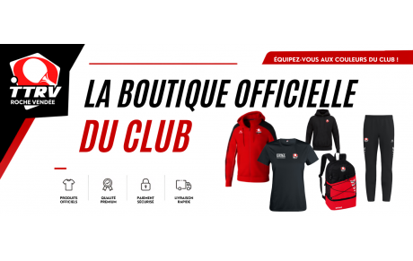 Nouvelle boutique pour le club du TT La Roche Vendée